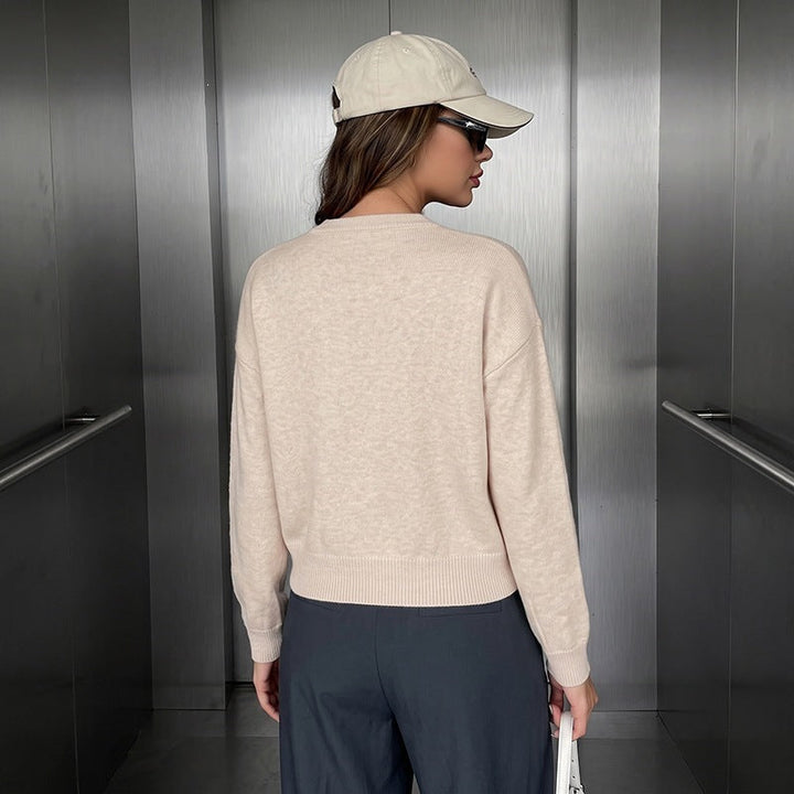 Women's short-cut knitted cardigan with Chinese toggle fasteners Mune Fashion