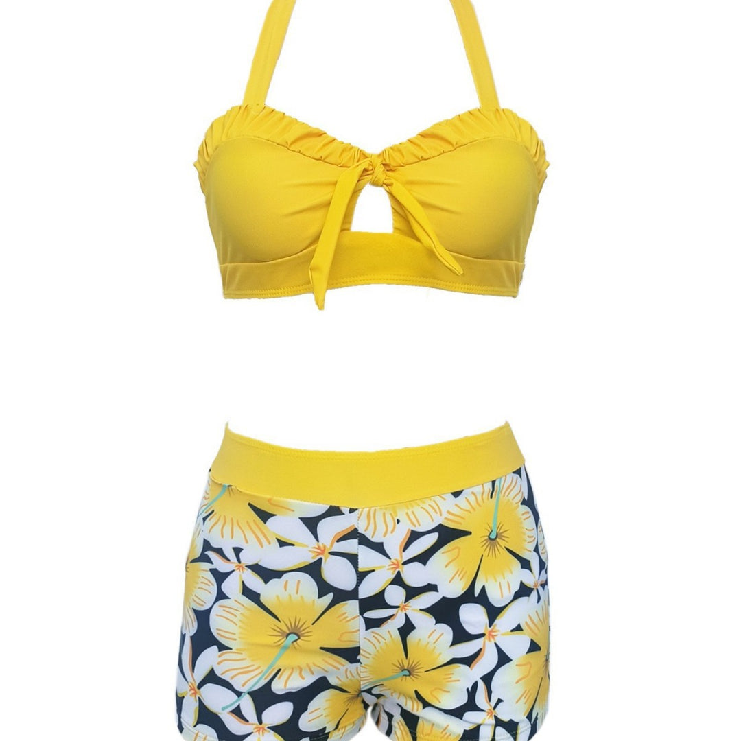 Women Tankini Set with Floral Top and Shorts Mune Fashion