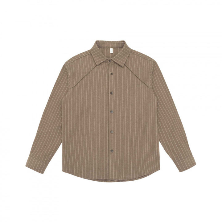 Men's boxy shirt with pinstripes, raglan sleeves, and soft flannel feel Mune Fashion