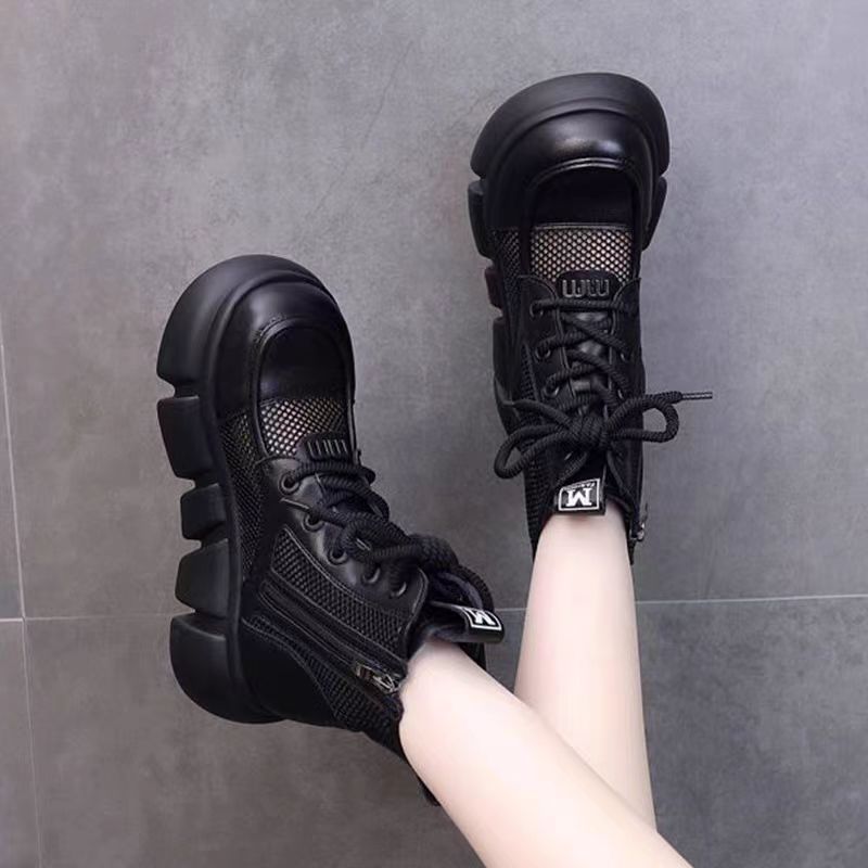 Women’s Sporty High-Top Sneakers with Breathable Mesh and Chunky Sole Mune Fashion