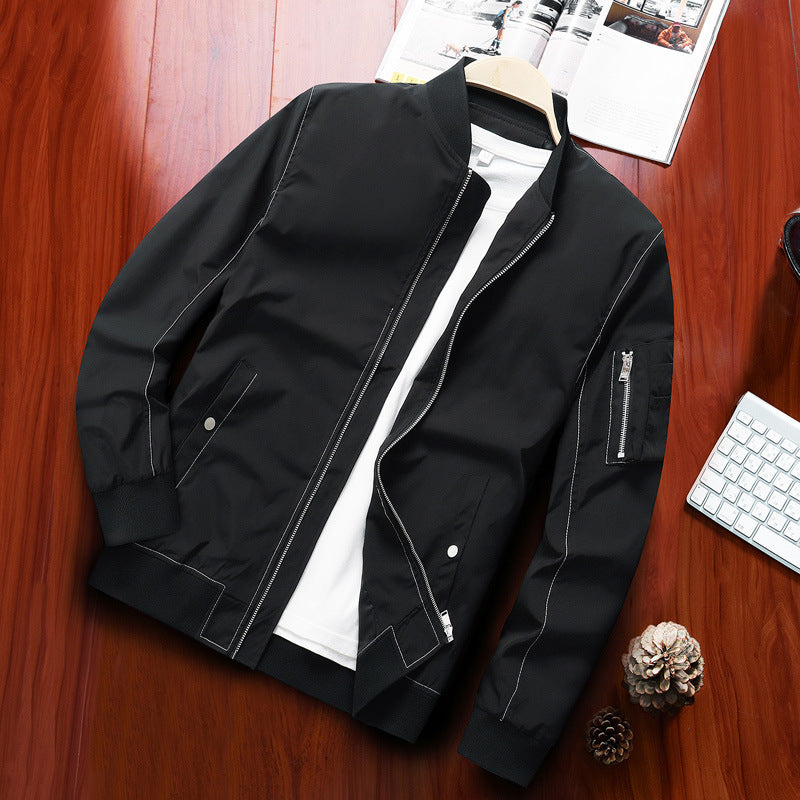 Men's lightweight bomber jacket in aviator look with arm pocket and contrast stitching Mune Fashion