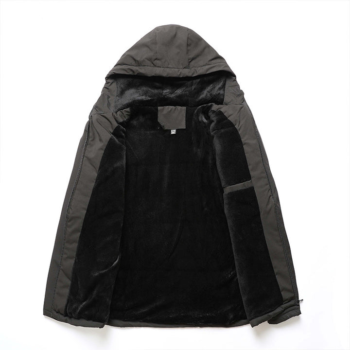 Men's nan thermal-lined softshell jacket with hood, fleece inner lining and zippered chest pocket Mune Fashion