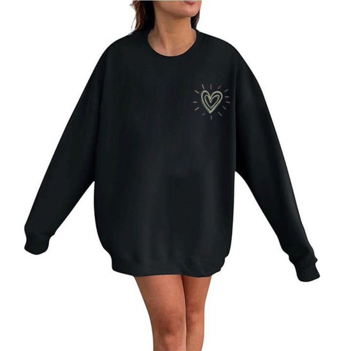 Women's Comfortable Sweatshirt with Heart Design Mune Fashion