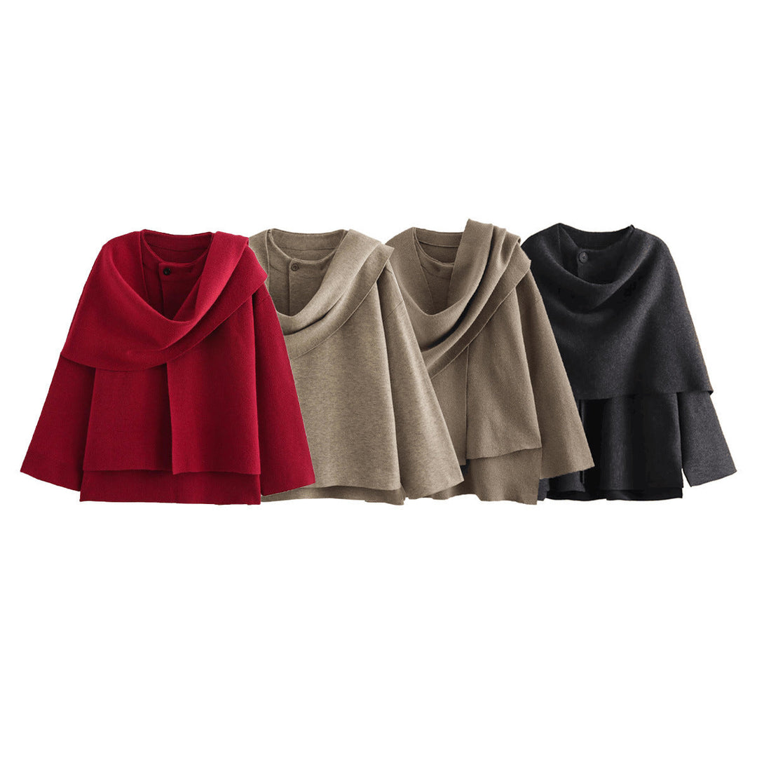 Mune | Women asymmetrical poncho-like jacket made of soft material