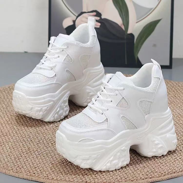 Women fashion chunky sneakers with high platform sole and breathable mesh upper Fashion