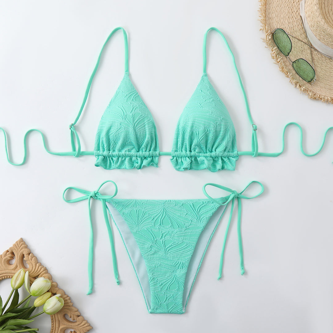 Women's Triangle Bikini with Ruffle Details Mune Fashion