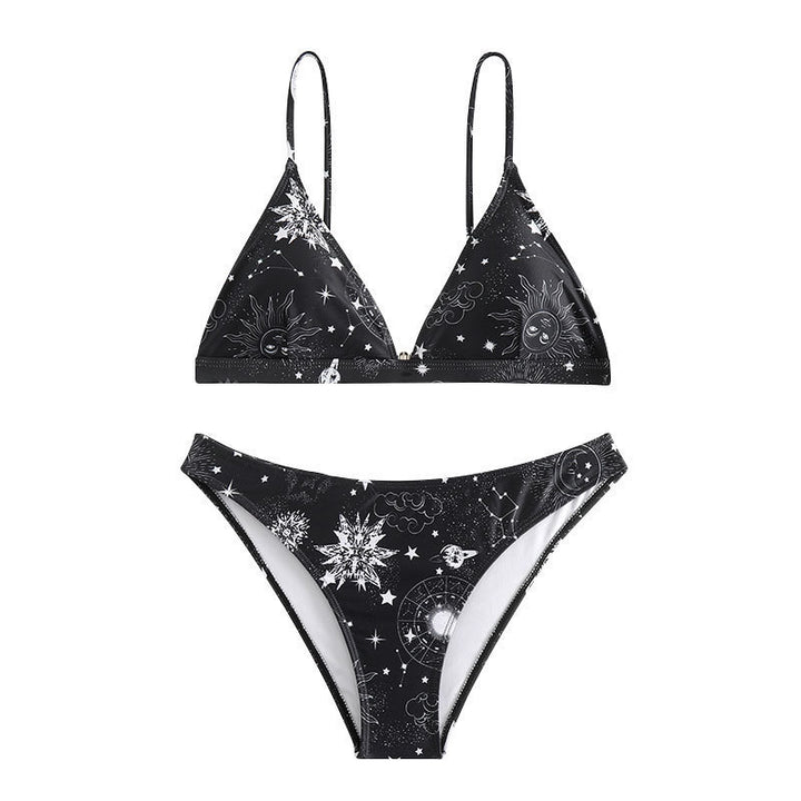Women's Triangle Bikini with Astronomy Pattern Mune Fashion