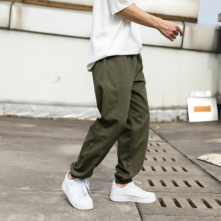 Men's Casual Cargo Pants with Elastic Waistband and Practical Side Pockets Mune Fashion