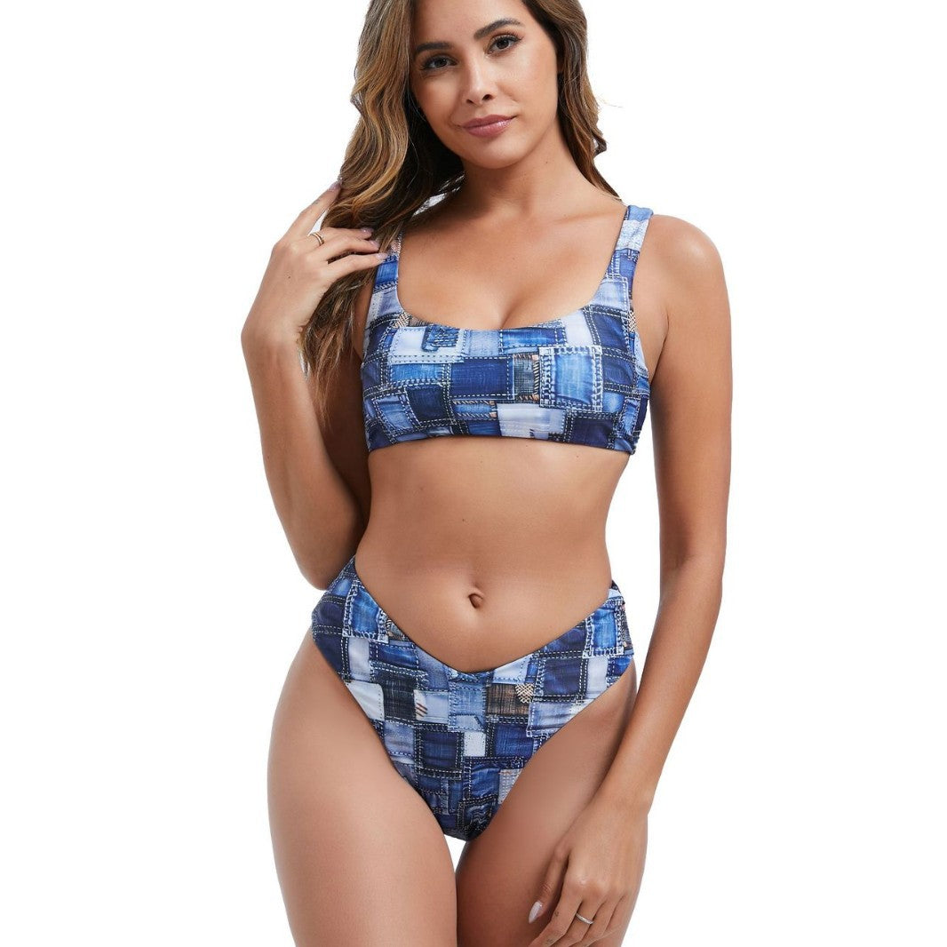 Women's bikini set with high-cut bottom and sporty top Mune Fashion