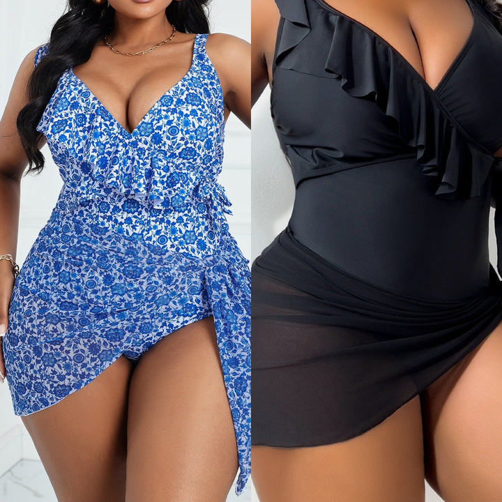 Women's One-Piece Swimsuit with Ruffle Details Mune Fashion