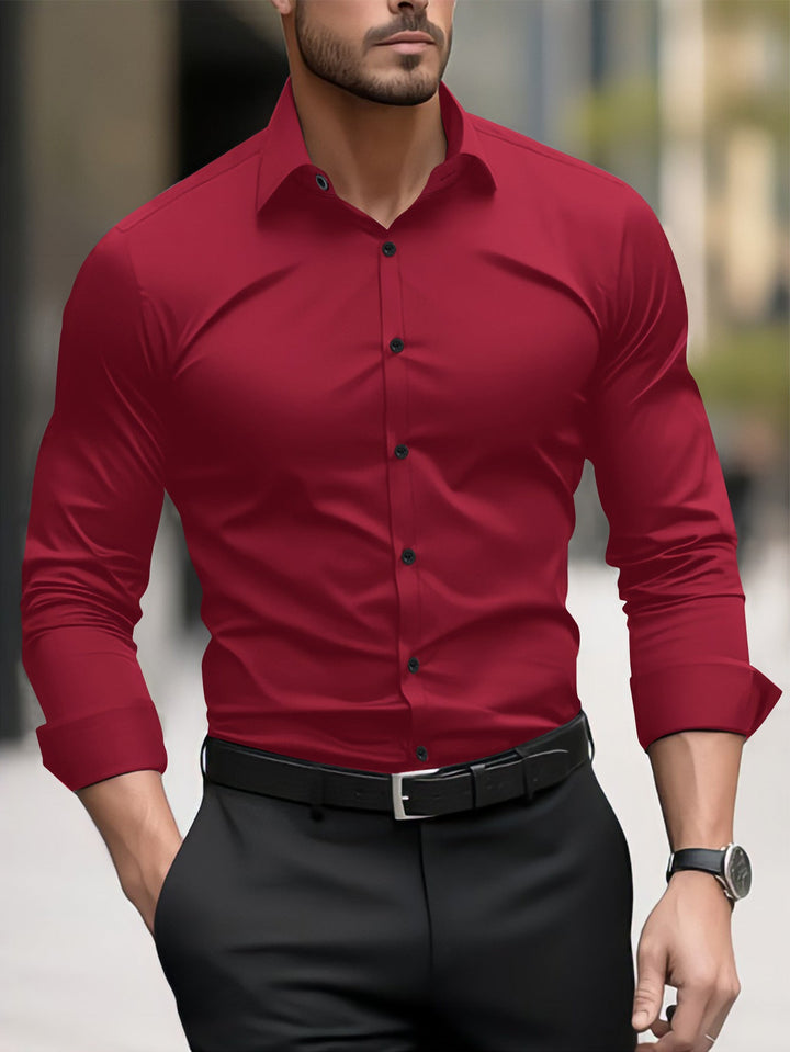 Men's Slim-Fit Long Sleeve Shirt with Modern Cut and Elegant Accents Mune Fashion