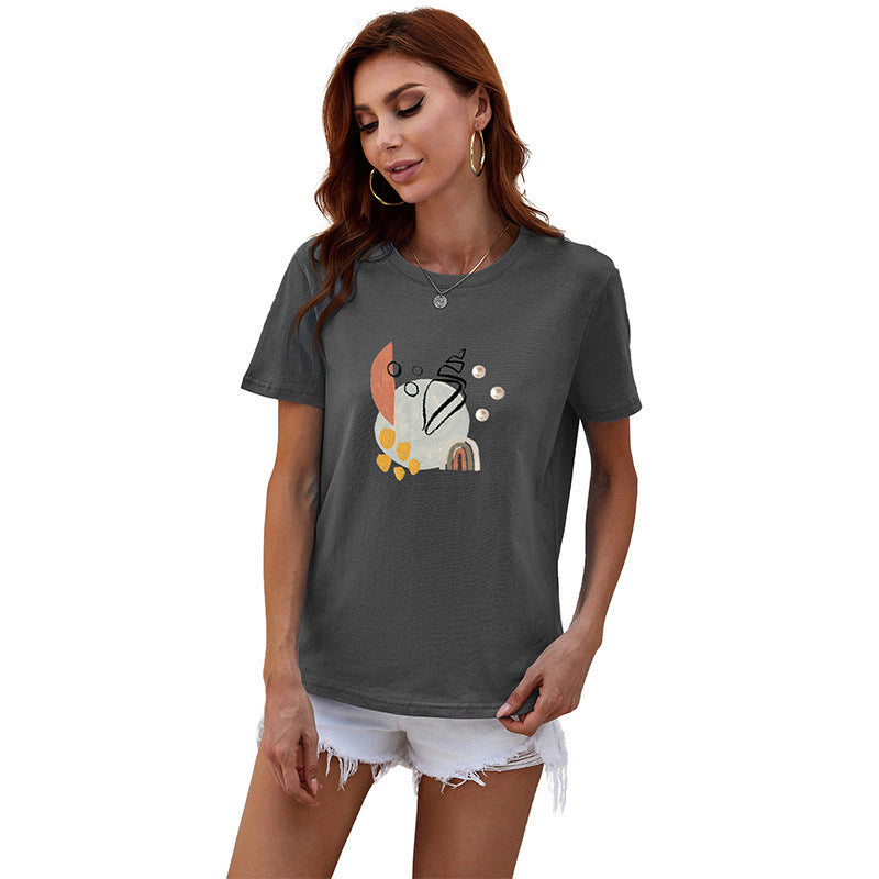 Women Modern T-Shirt with Art Motif Mune Fashion