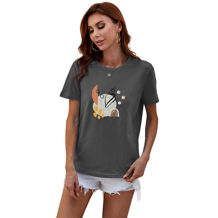 Women Modern T-Shirt with Art Motif Mune Fashion