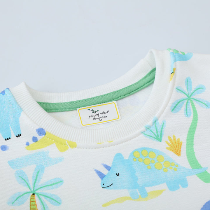 Kids Sweatshirt with Colorful Dinosaur Print Mune Fashion