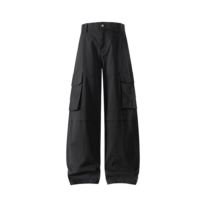 Damen weite Cargo-Hose mit hoher Taille und Multifunktions-Taschen Mune Fashion