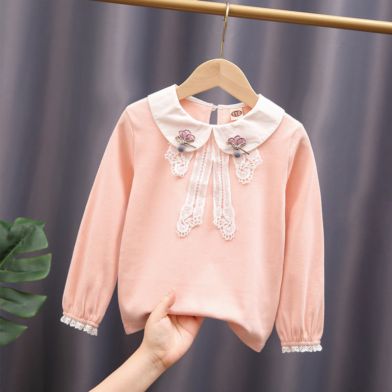 Ladies elegant blouse with lace appliqués Mune Fashion