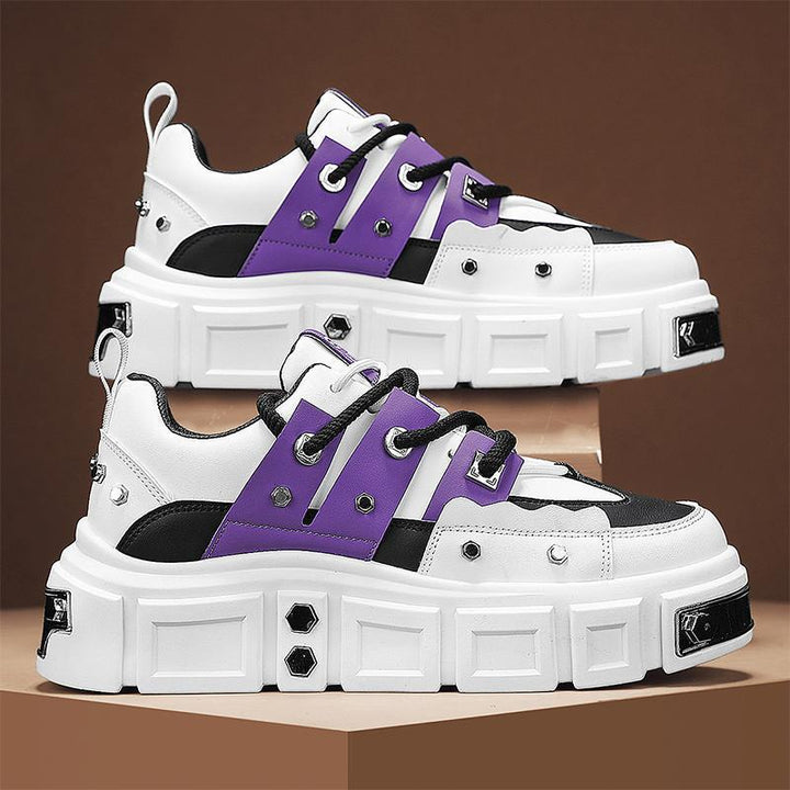 Women’s platform sneaker with decorative metal studs and textured overlay Mune Fashion