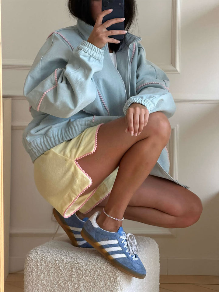Women's suede sneakers with rubber sole and retro sports silhouette Mune Fashion