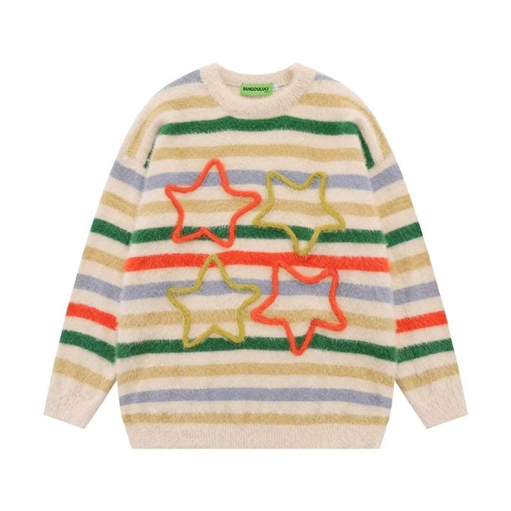 Women's Comfortable Knit Sweater with Star Motif Mune Fashion