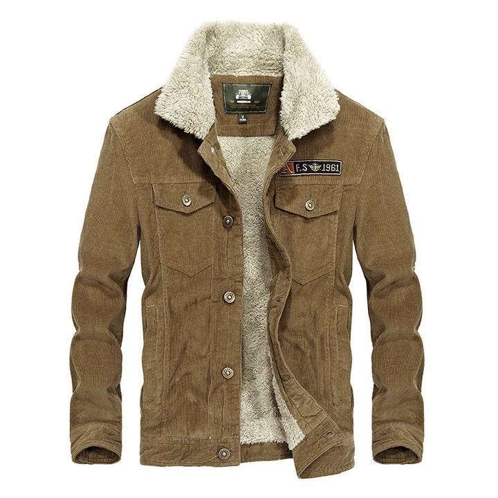 Men's trucker cord jacket with teddy lining and patch chest pockets Mune Fashion