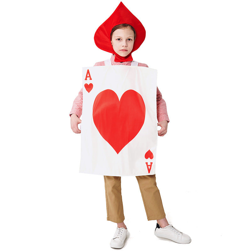 Men's costume as playing card with heart motif Mune Fashion