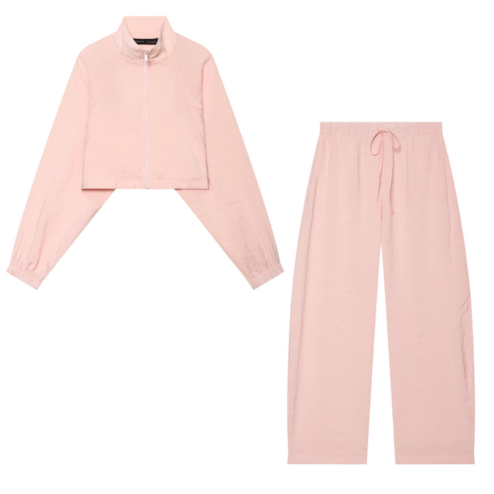 Women's loose linen-look lounge pants with elastic waistband and drawstring Mune Fashion