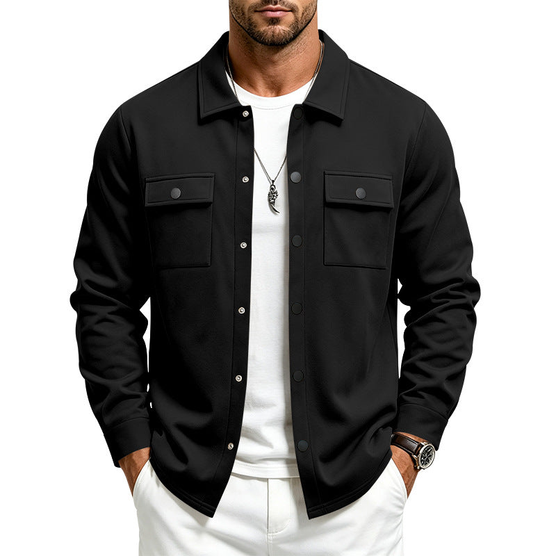 Men's overshirt jacket with snap button placket and patch chest pockets Mune Fashion