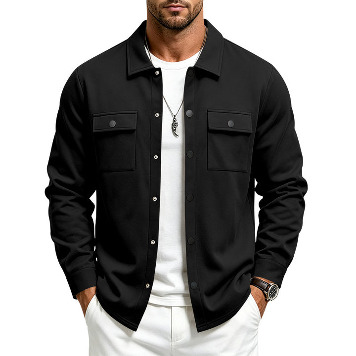Men's overshirt jacket with snap button placket and patch chest pockets Mune Fashion