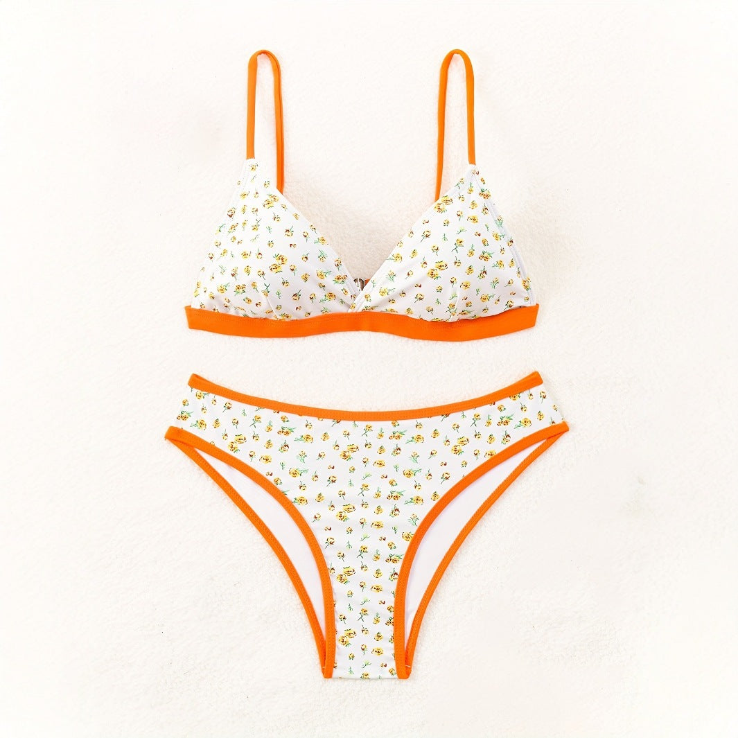 Women’s Flower Pattern Bikini with Sophisticated Cut Mune Fashion