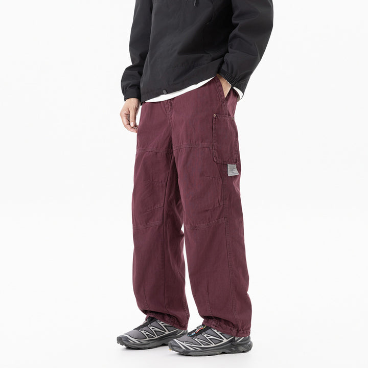 Men's relaxed utility pants with elastic waistband, reinforced knees, and corded hem Mune Fashion