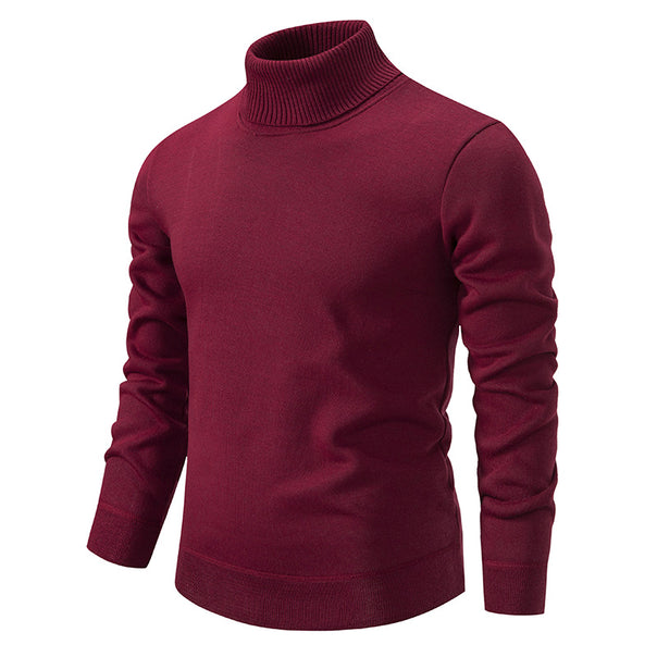 Men's fine knit turtleneck sweater with slim fit and ribbed cuffs Mune Fashion