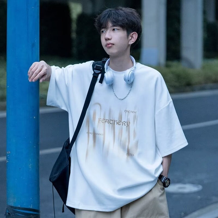 Men's Oversized T-Shirt with Creative Print Mune Fashion