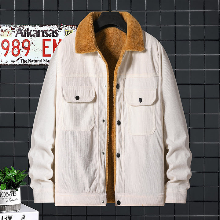 Men's cord jacket with soft fleece lining Mune Fashion
