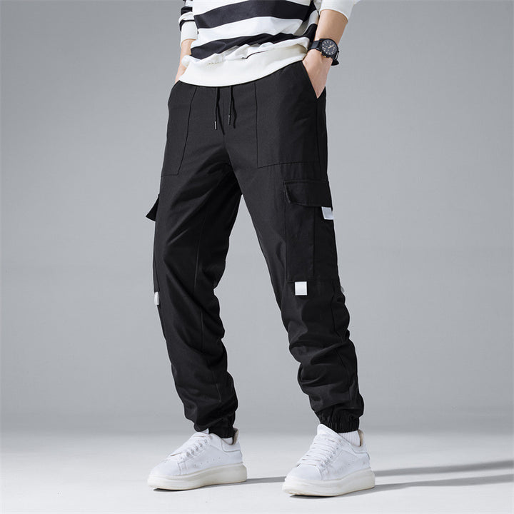 Men's Cargo Jogging Pants with Multi-Function Pockets, Drawstring Waistband & Elastic Ankle Cuffs Mune Fashion