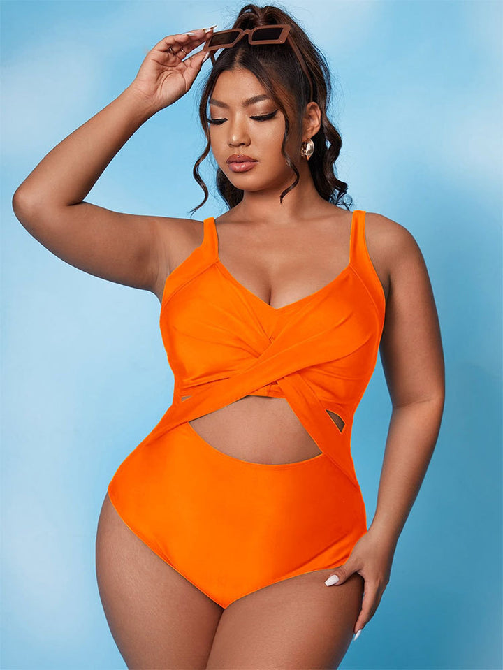 Women's one-piece swimsuit with elegant wrap design and figure-flattering cut-outs Mune Fashion