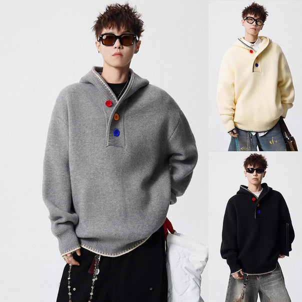 Men's Fashionable Oversized Sweater with Knit Structure Mune Fashion