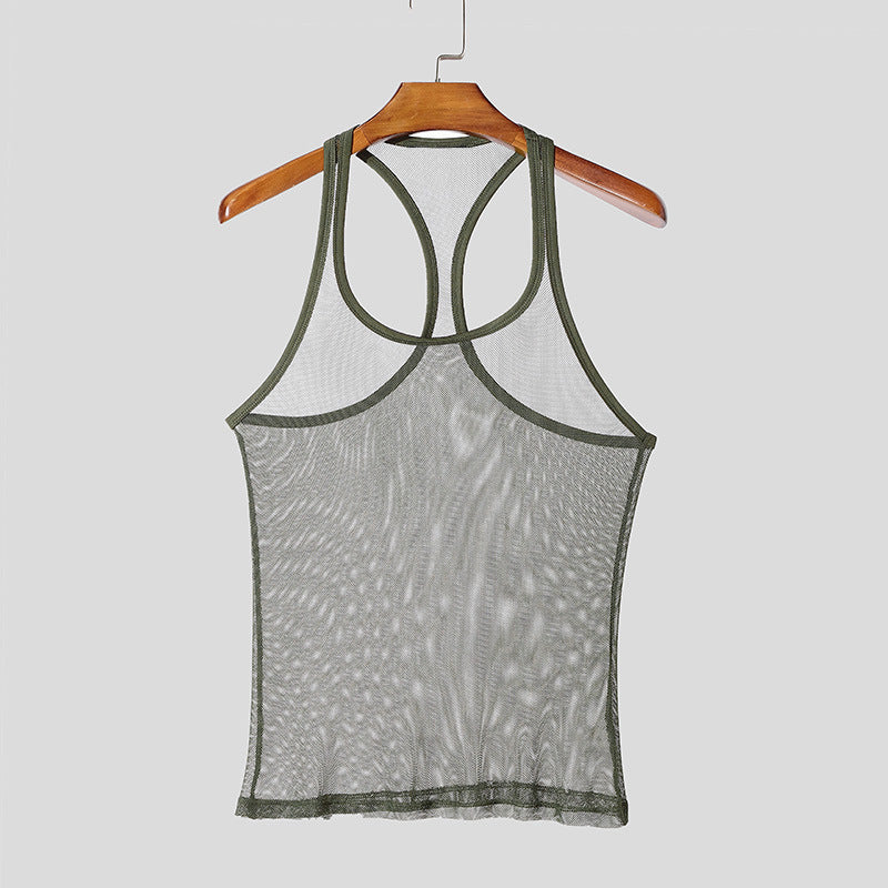 Unisex nan breathable mesh top with sporty back piece and elastic hem Mune Fashion