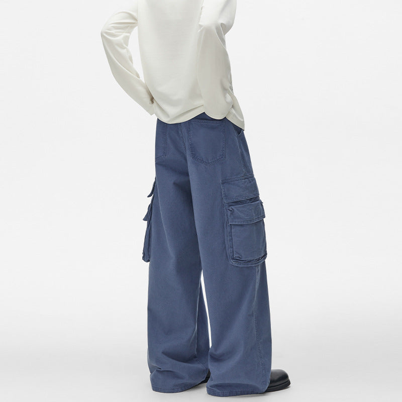 Men's cargo pants with wide cut and large side pockets Mune Fashion