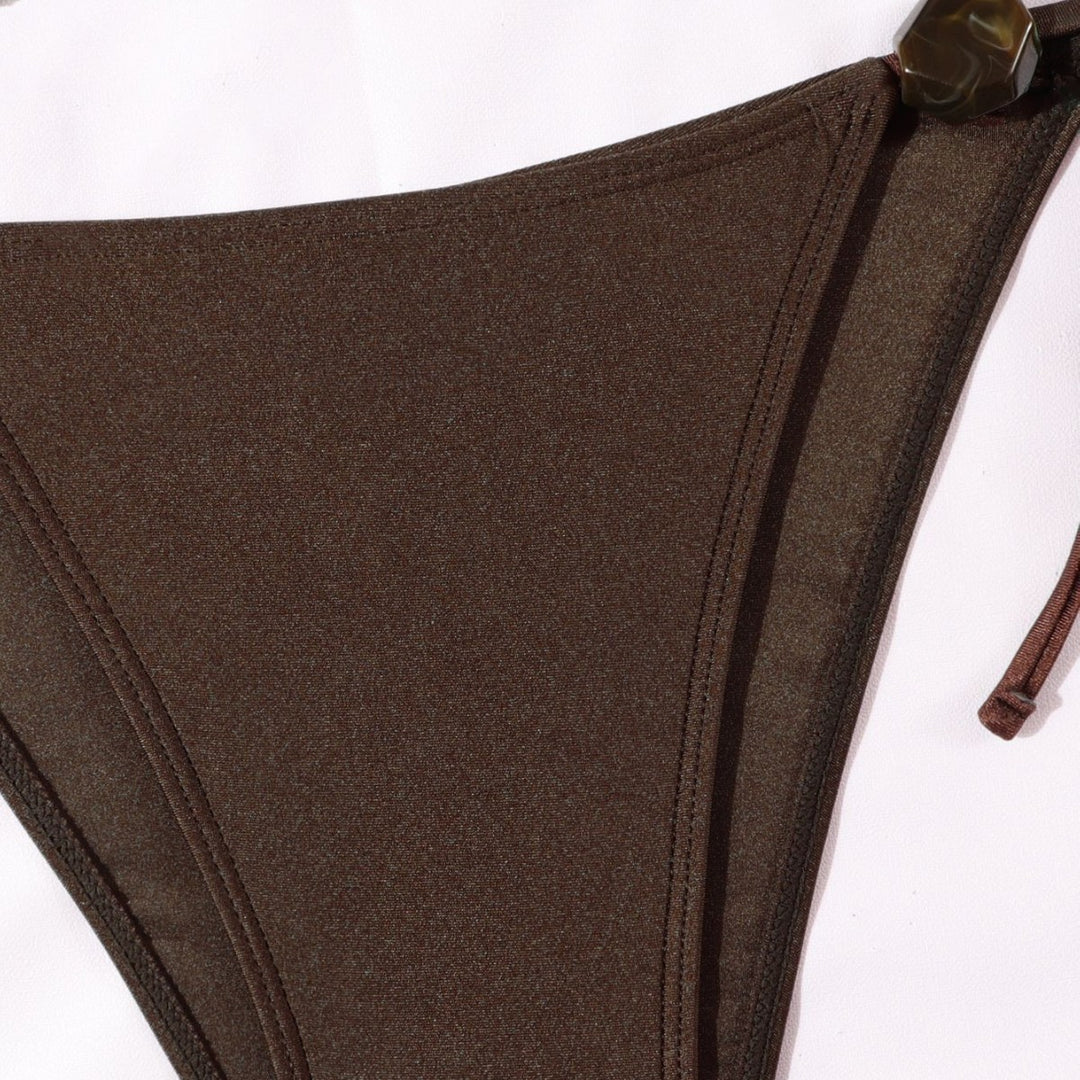 Ladies Elegant Bandeau Bikini with Decorative Pearls Mune Fashion