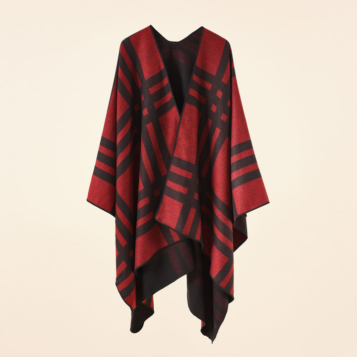 Women Jacquard Poncho with Paisley pattern Mune Fashion
