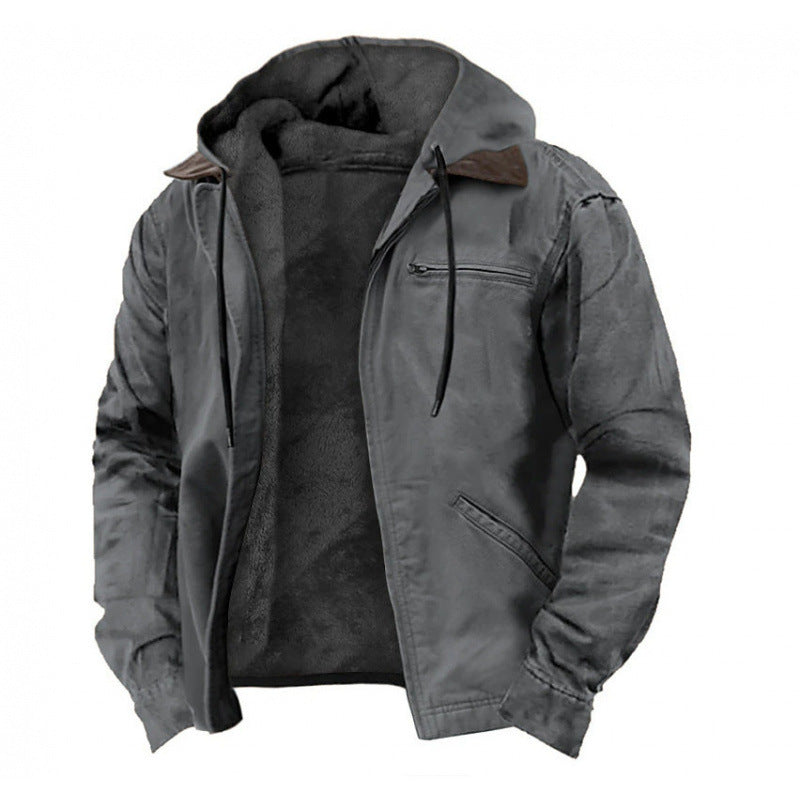Men's Insulated Field Jacket with Hood and Sherpa Lining Mune Fashion