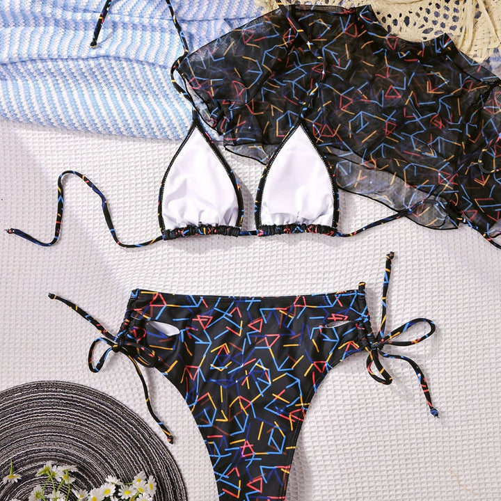 Women's triangle bikini with slightly transparent cover Mune Fashion