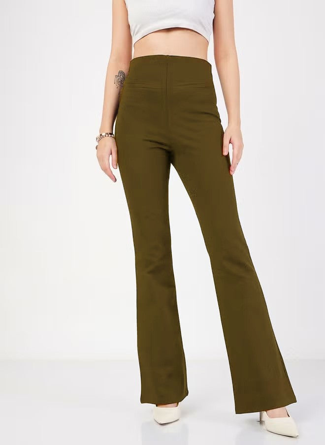 Women's High-cut Bootcut Pants Mune Fashion