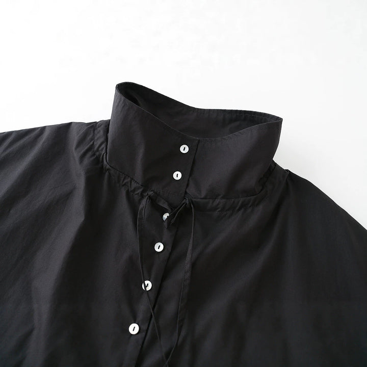Ladies Lightweight Cropped Blouson with High Stand Collar, Drawstring and Side Ties Drune