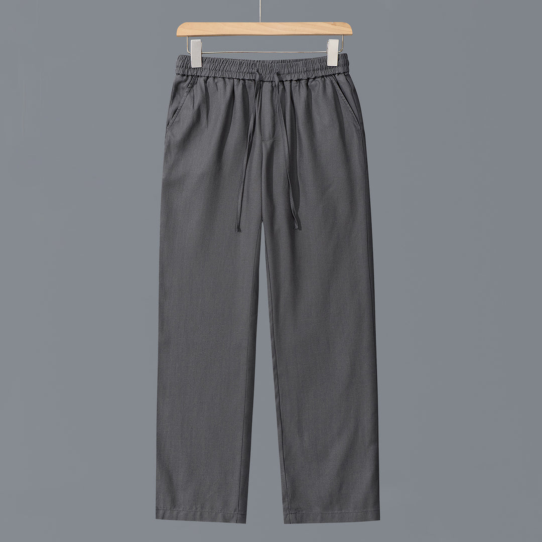 Men's Casual Cotton Chino with Elastic Waistband and Drawstring Mune Fashion