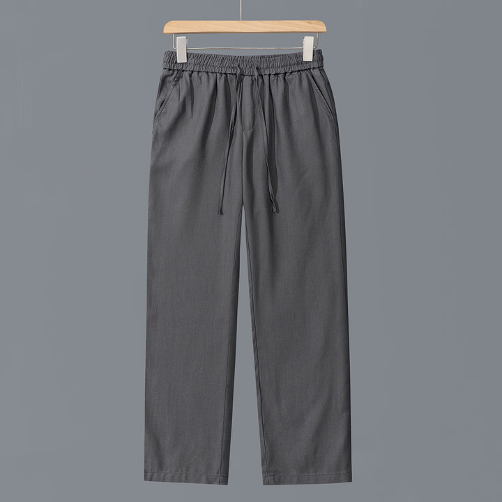 Men's Casual Cotton Chino with Elastic Waistband and Drawstring Mune Fashion