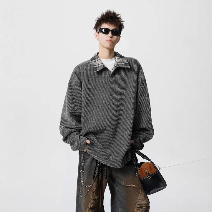 Women Casual Oversized Shirt Sweater Mune Fashion