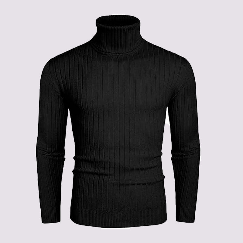 Men's ribbed fine-knit turtleneck sweater Slim Fit Mune Fashion