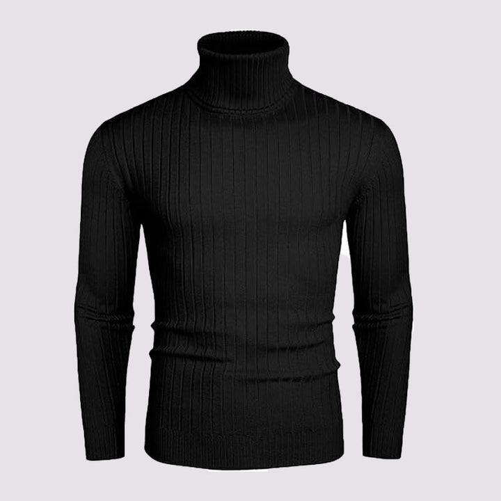 Men's ribbed fine-knit turtleneck sweater Slim Fit Mune Fashion