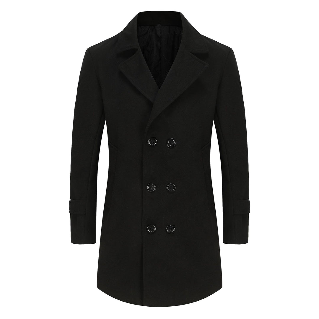 Men's Double-Breasted City Coat made of Wool Blend with Tailored Silhouette Mune Fashion